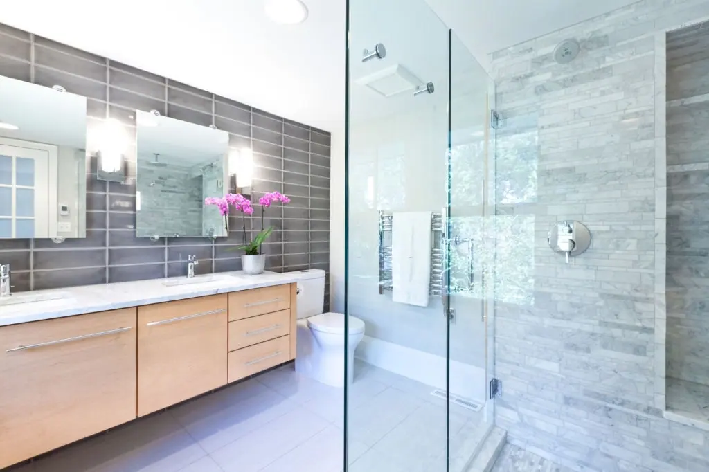 Floor-to-ceiling wall tiling, Canberra home