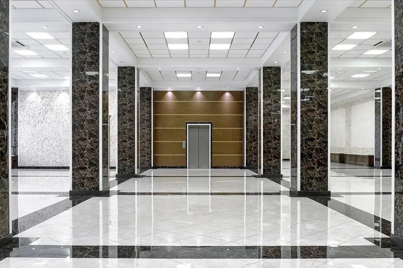 Commercial tiling in a business amenity space, Canberra