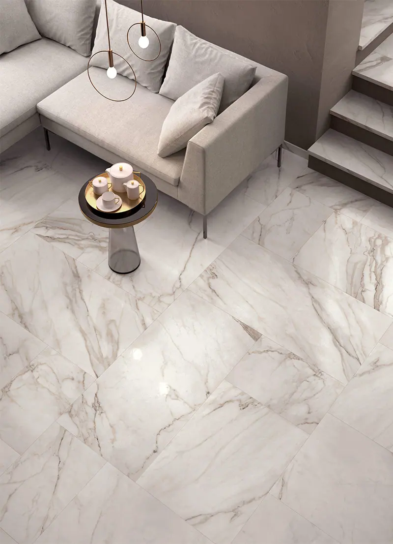 Tiled floor in a finished room, Canberra home